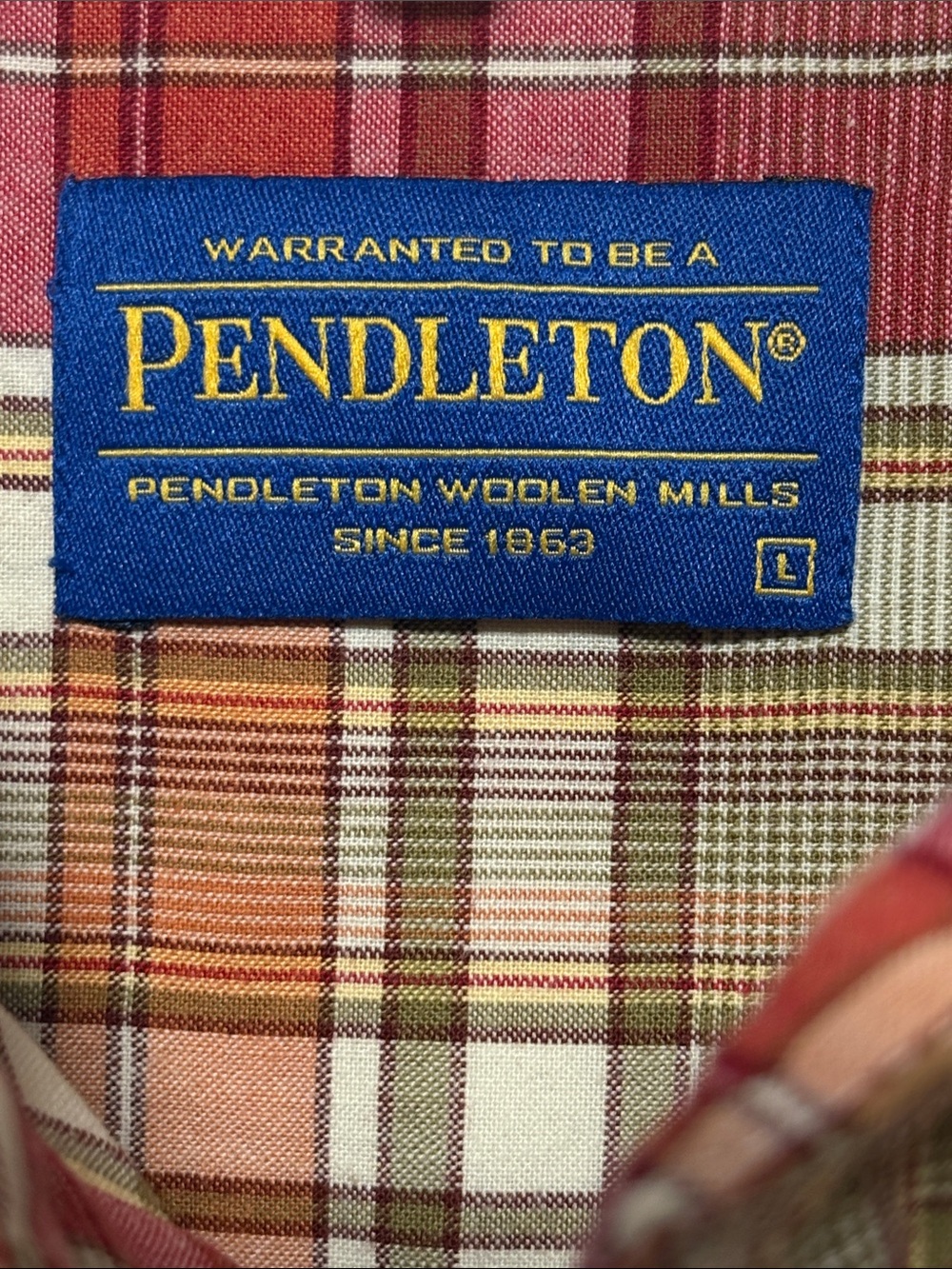 PENDLETON Hiker Shirt Red Plaid Short Sleeve Button Up Men's Large - Picture 2 of 10